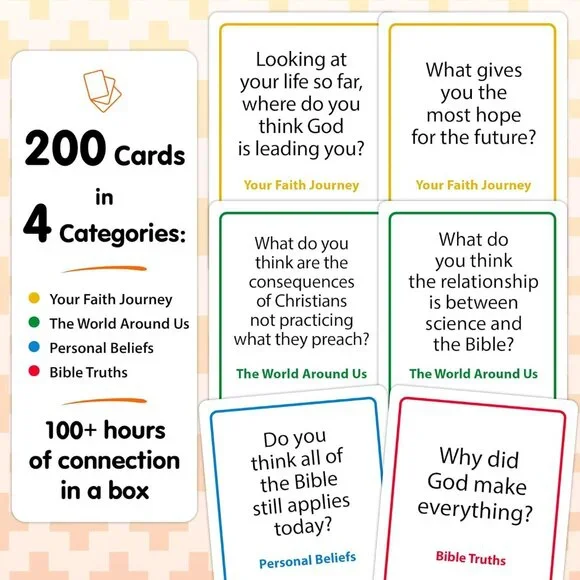 Christian Conversation Cards Religious Family Game Night Bible Study Youth - Picture 3 of 8